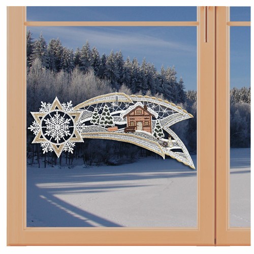 Fensterbild sternschnuppe mit - fensterbild,